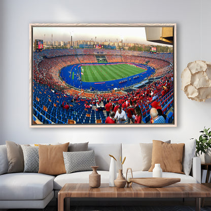 Cairo Stadium, Stadium Canvas, Sport Art, Framed Canvas Print Wall Art, Floating Frame
