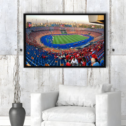 Cairo Stadium, Stadium Canvas, Sport Art, Framed Canvas Print Wall Art, Floating Frame