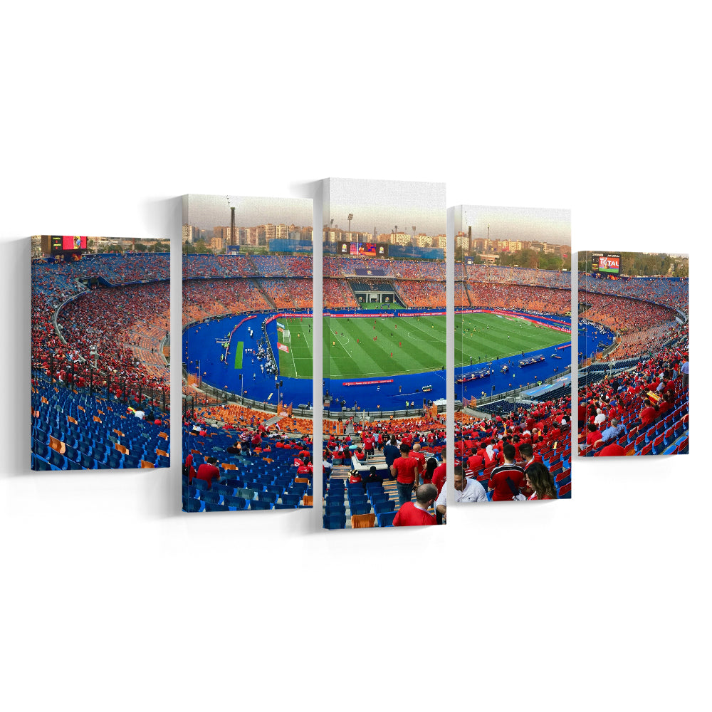 Cairo Stadium, Stadium Canvas, Sport Art, Gift for him, 5 Panel, Large Canvas, Canvas Print Wall Art