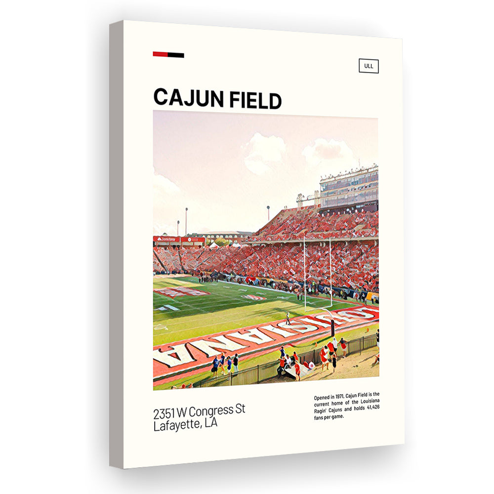 Cajun Field Print, Louisiana Ragin Cajuns Stadium Canvas Art, Fan Gifts, Sport Art, Canvas Print Wall Art