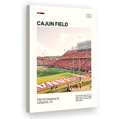 Cajun Field Print, Louisiana Ragin Cajuns Stadium Canvas Art, Fan Gifts, Sport Art, Canvas Print Wall Art