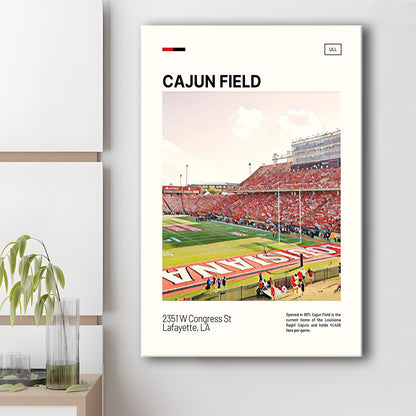 Cajun Field Print, Louisiana Ragin Cajuns Stadium Canvas Art, Fan Gifts, Sport Art, Canvas Print Wall Art