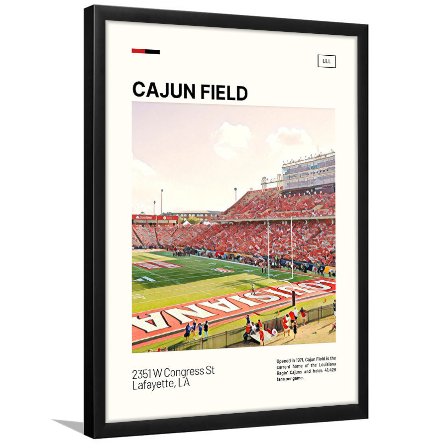 Cajun Field Print, Louisiana Ragin Cajuns Stadium Art, Gifts for him, Sport Art, Framed Art Print Wall Decor