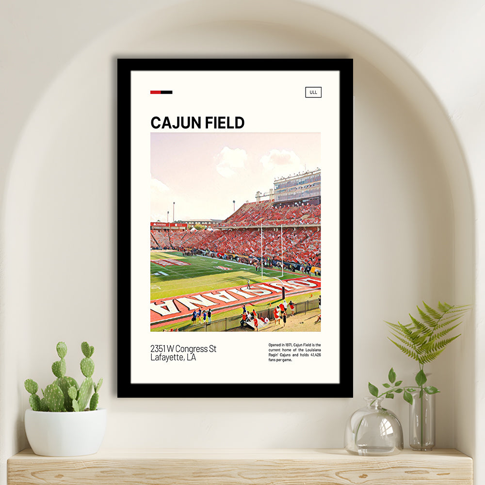 Cajun Field Print, Louisiana Ragin Cajuns Stadium Art, Gifts for him, Sport Art, Framed Art Print Wall Decor