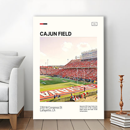 Cajun Field Print, Louisiana Ragin Cajuns Stadium Canvas Art, Fan Gifts, Sport Art, Canvas Print Wall Art