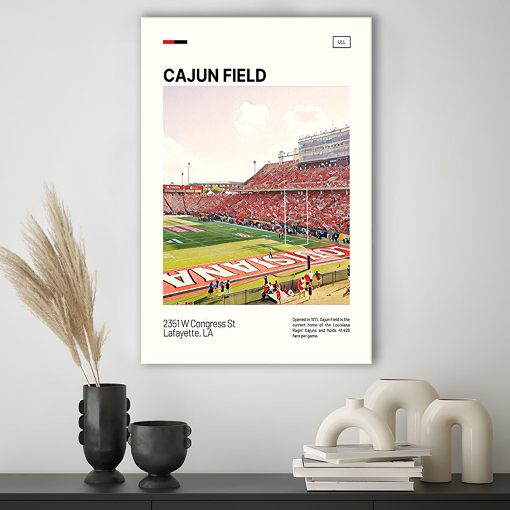 Cajun Field Print, Louisiana Ragin Cajuns Stadium Canvas Art, Fan Gifts, Sport Art, Canvas Print Wall Art