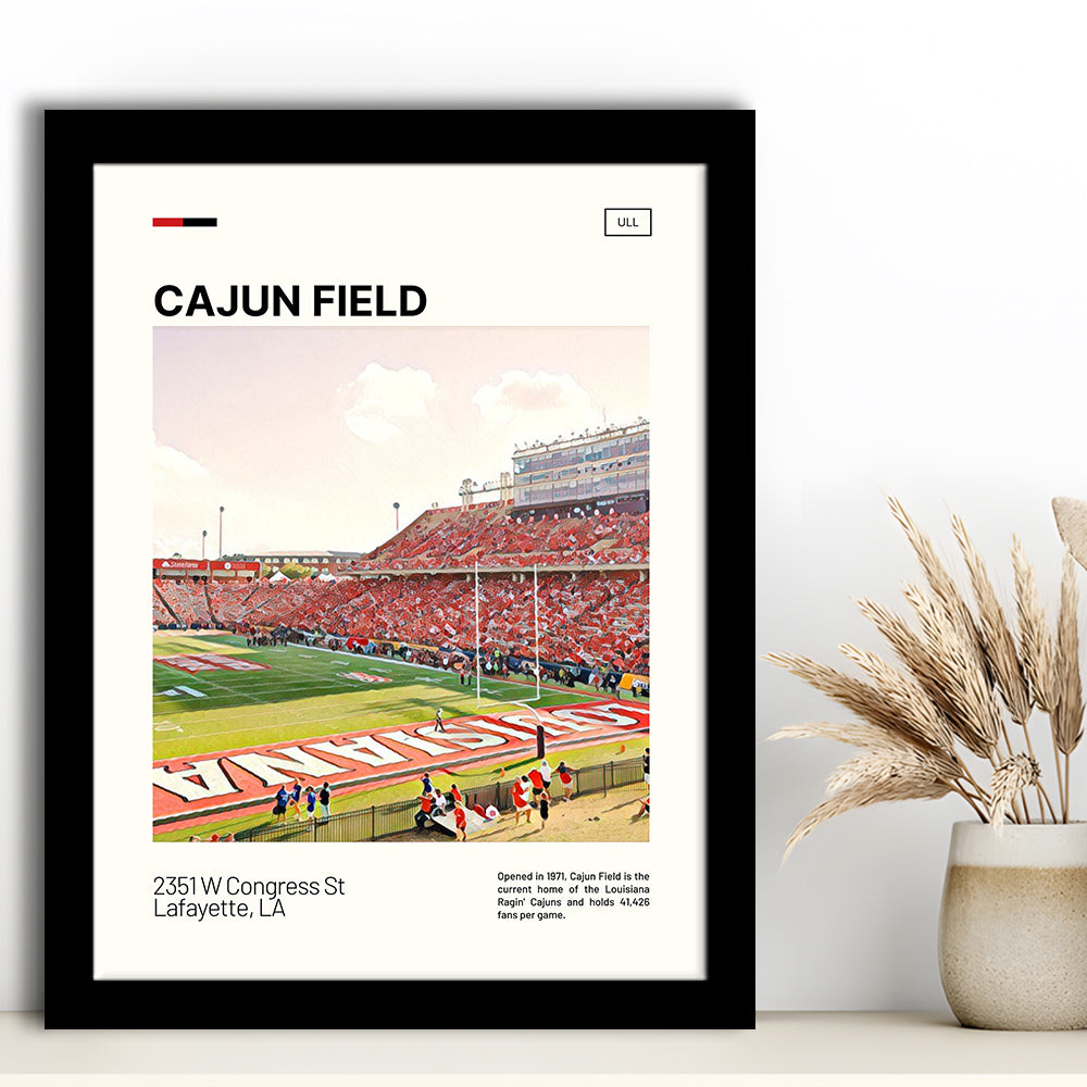 Cajun Field Print, Louisiana Ragin Cajuns Stadium Art, Gifts for him, Sport Art, Framed Art Print Wall Decor