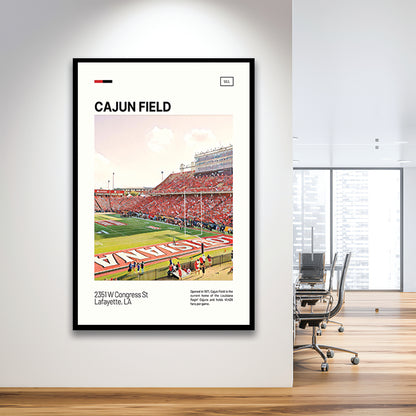 Cajun Field Print, Louisiana Ragin Cajuns Stadium Art, Gifts for him, Sport Art, Framed Art Print Wall Decor