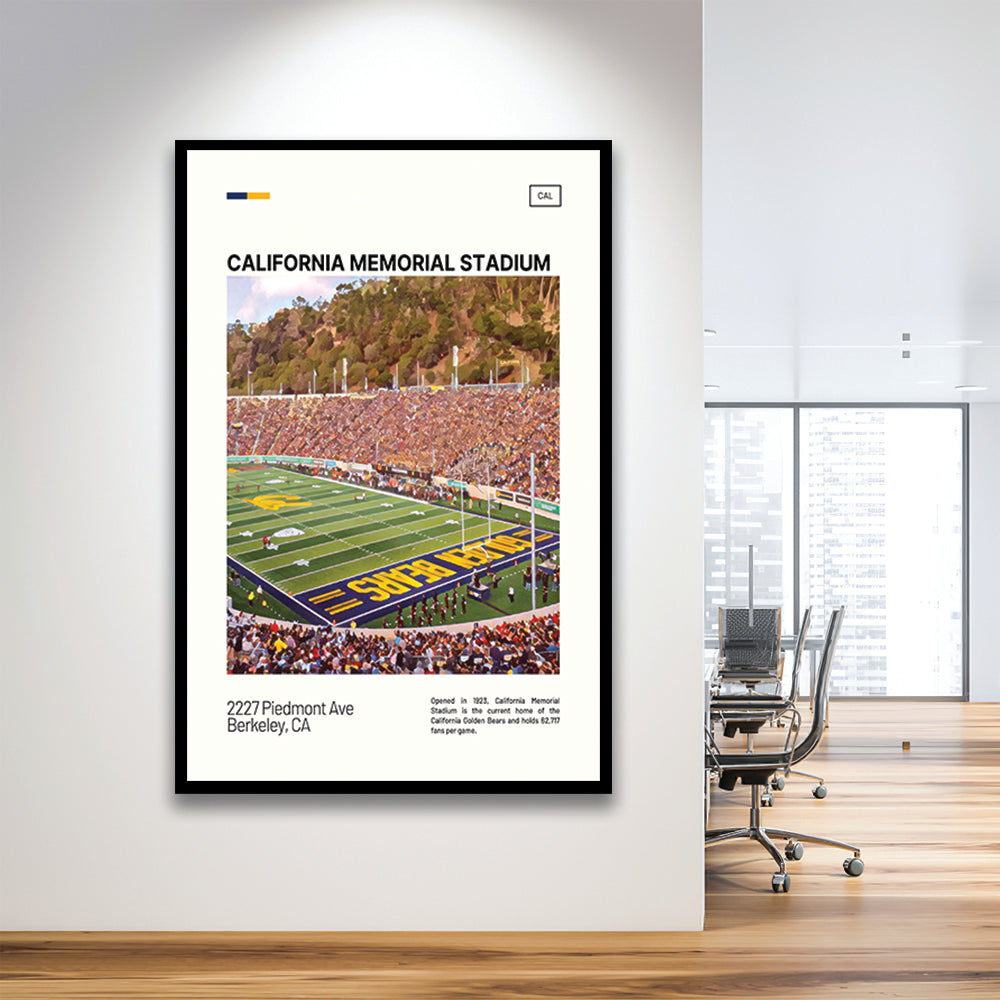 California Memorial Stadium Print, California Golden Bears Stadium Art, Gifts for him, Sport Art, Framed Art Print Wall Decor