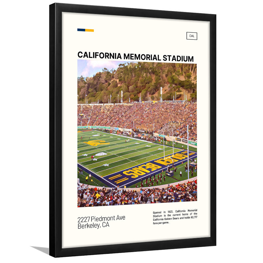 California Memorial Stadium Print, California Golden Bears Stadium Art, Gifts for him, Sport Art, Framed Art Print Wall Decor
