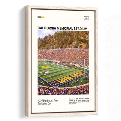 California Memorial Stadium Print, California Golden Bears Stadium Canvas Art, Man Cave Gift, Floating Framed Canvas Print
