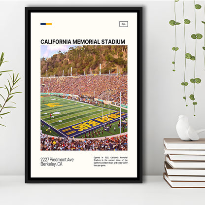 California Memorial Stadium Print, California Golden Bears Stadium Canvas Art, Man Cave Gift, Floating Framed Canvas Print