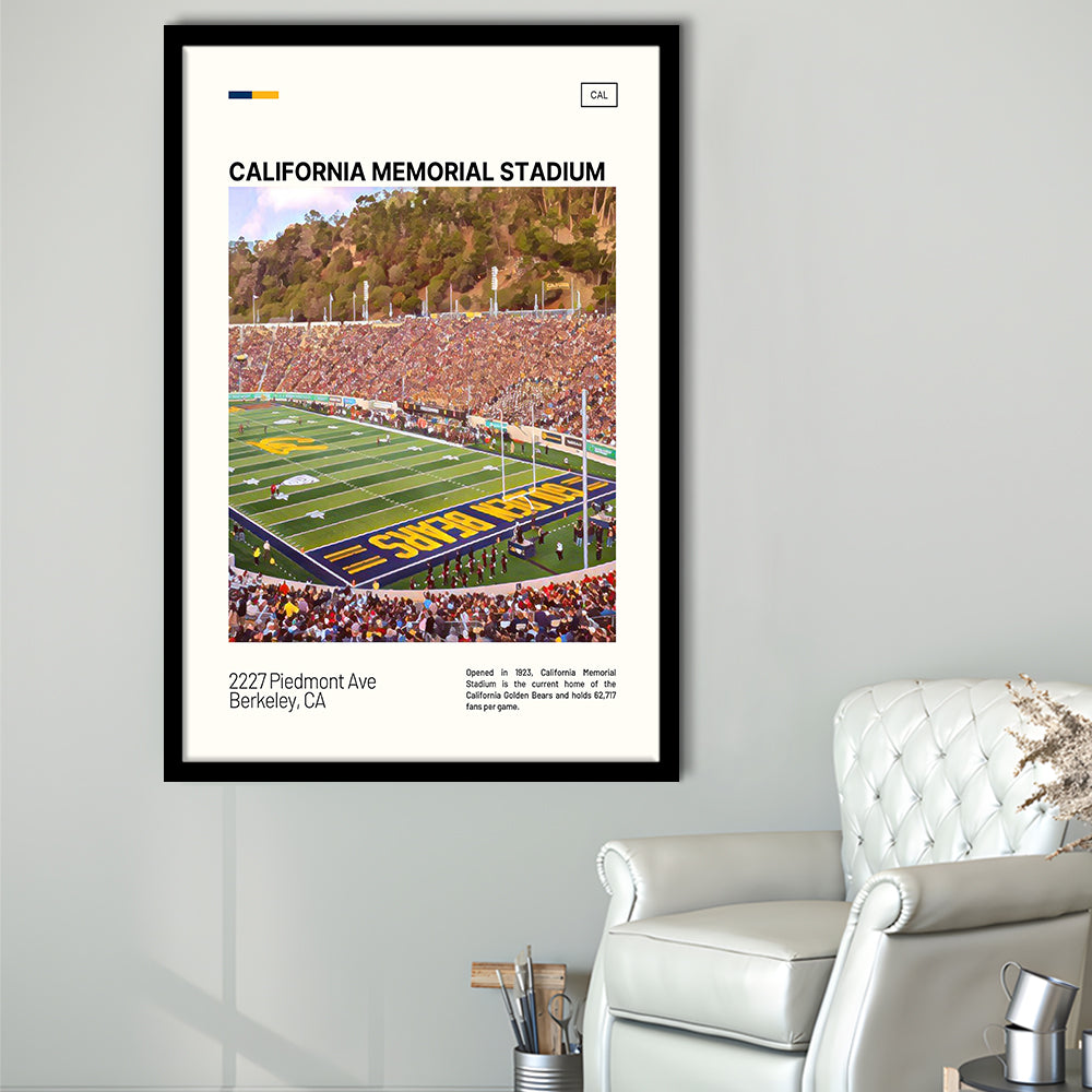 California Memorial Stadium Print, California Golden Bears Stadium Art, Gifts for him, Sport Art, Framed Art Print Wall Decor