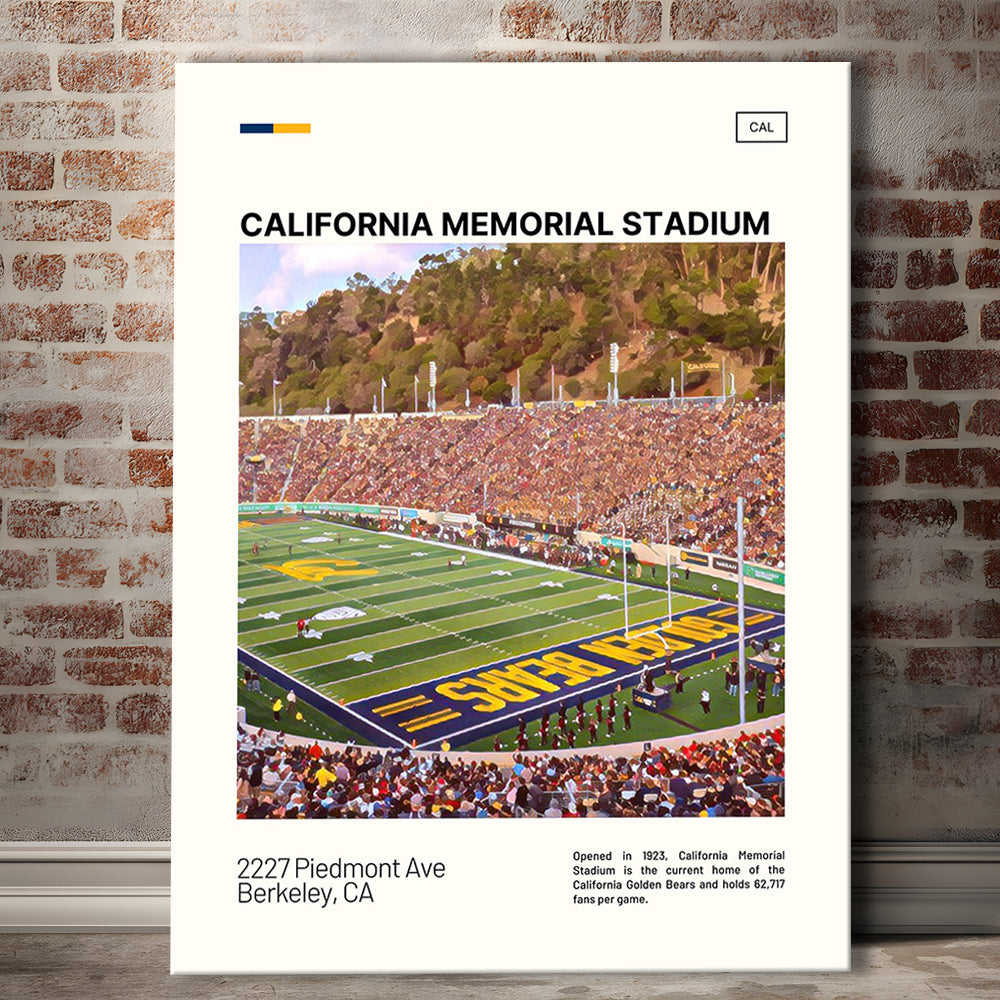 California Memorial Stadium Print, California Golden Bears Stadium Canvas Art, Fan Gifts, Sport Art, Canvas Print Wall Art