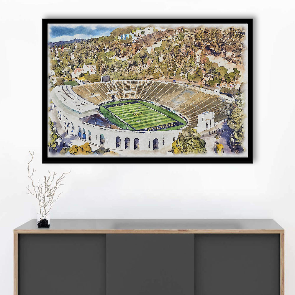 California Memorial Painting Stadium Watercolor, Berkeley, California, Sport Gift Art, Framed Art Print Wall Decor