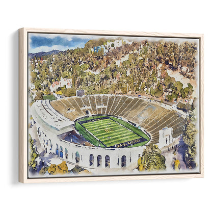 California Memorial Painting Stadium Watercolor, Berkeley, California, Sport Gift Art, Framed Canvas Print Wall Art