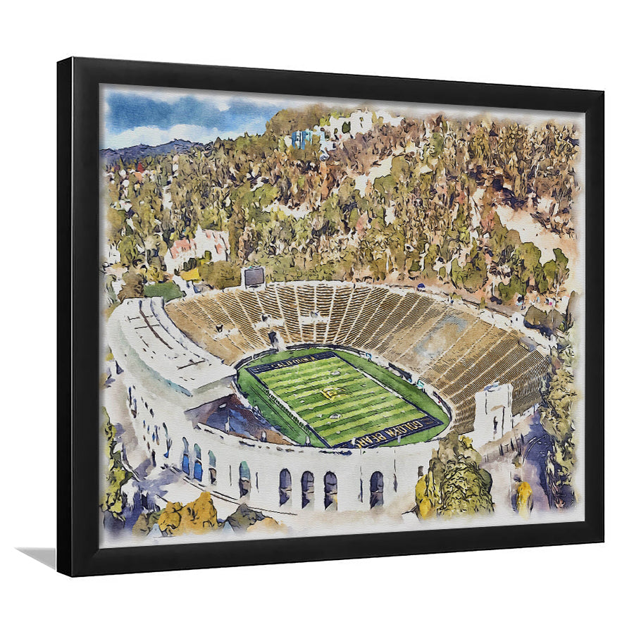 California Memorial Painting Stadium Watercolor, Berkeley, California, Sport Gift Art, Framed Art Print Wall Decor