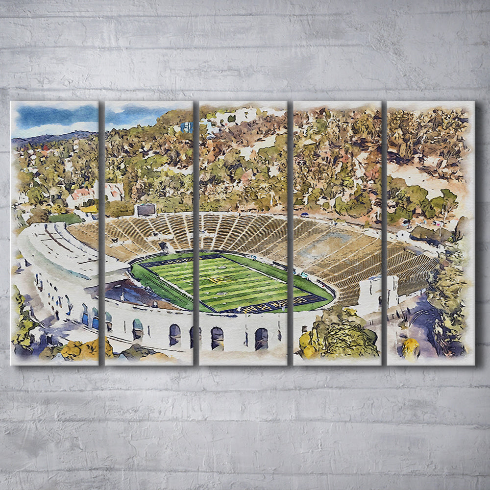 California Memorial Painting Stadium Watercolor, Berkeley, California, Sport Art, Extra Large Canvas Print Wall Art