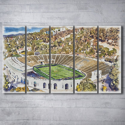 California Memorial Painting Stadium Watercolor, Berkeley, California, Sport Art, Extra Large Canvas Print Wall Art