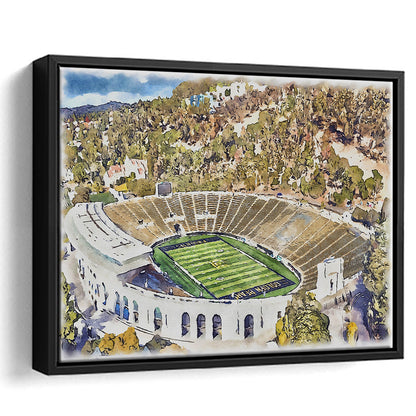 California Memorial Painting Stadium Watercolor, Berkeley, California, Sport Gift Art, Framed Canvas Print Wall Art