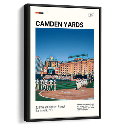 Camden Yards Print, Baltimore Orioles Stadium Canvas Art, Man Cave Gift, Floating Framed Canvas Print Wall Art