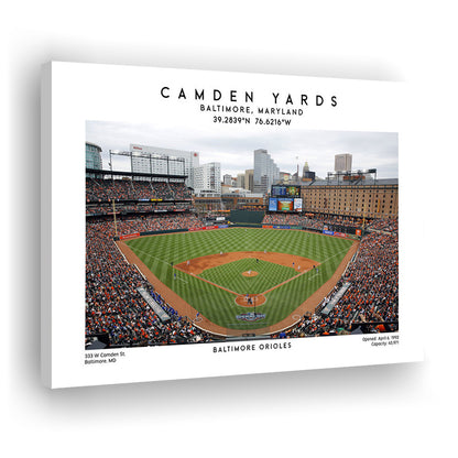 Camden Yards, Baltimore Orioles Baseball Stadium, Oriole Park Wall Art Print, Canvas Print Wall Art, Man Cave Gift