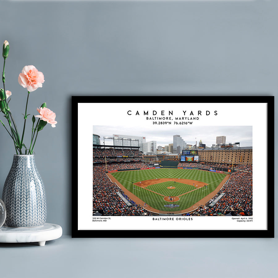 Camden Yards, Baltimore Orioles Baseball Stadium, Oriole Park Wall Art Print, Framed Art Print Wall Decor