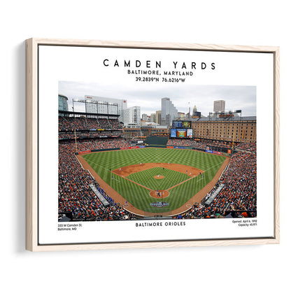 Camden Yards, Baltimore Orioles Baseball Stadium, Oriole Park Wall Art Print, Framed Canvas Print Wall Art