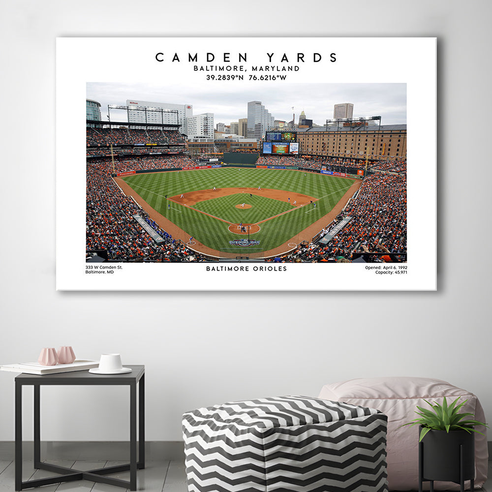Camden Yards, Baltimore Orioles Baseball Stadium, Oriole Park Wall Art Print, Canvas Print Wall Art, Man Cave Gift