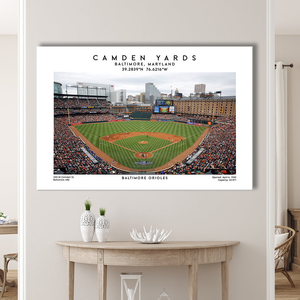 Camden Yards, Baltimore Orioles Baseball Stadium, Oriole Park Wall Art Print, Canvas Print Wall Art, Man Cave Gift