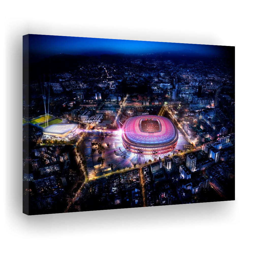 Camp Nou Aerial View, Stadium Canvas, Sport Art, Gift for him, Man Cave Decor, Art Print, Canvas Print Wall Art