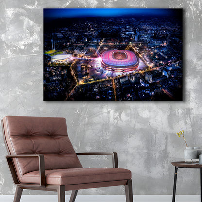 Camp Nou Aerial View, Stadium Canvas, Sport Art, Gift for him, Man Cave Decor, Art Print, Canvas Print Wall Art