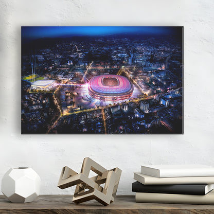 Camp Nou Aerial View, Stadium Canvas, Sport Art, Gift for him, Man Cave Decor, Art Print, Canvas Print Wall Art