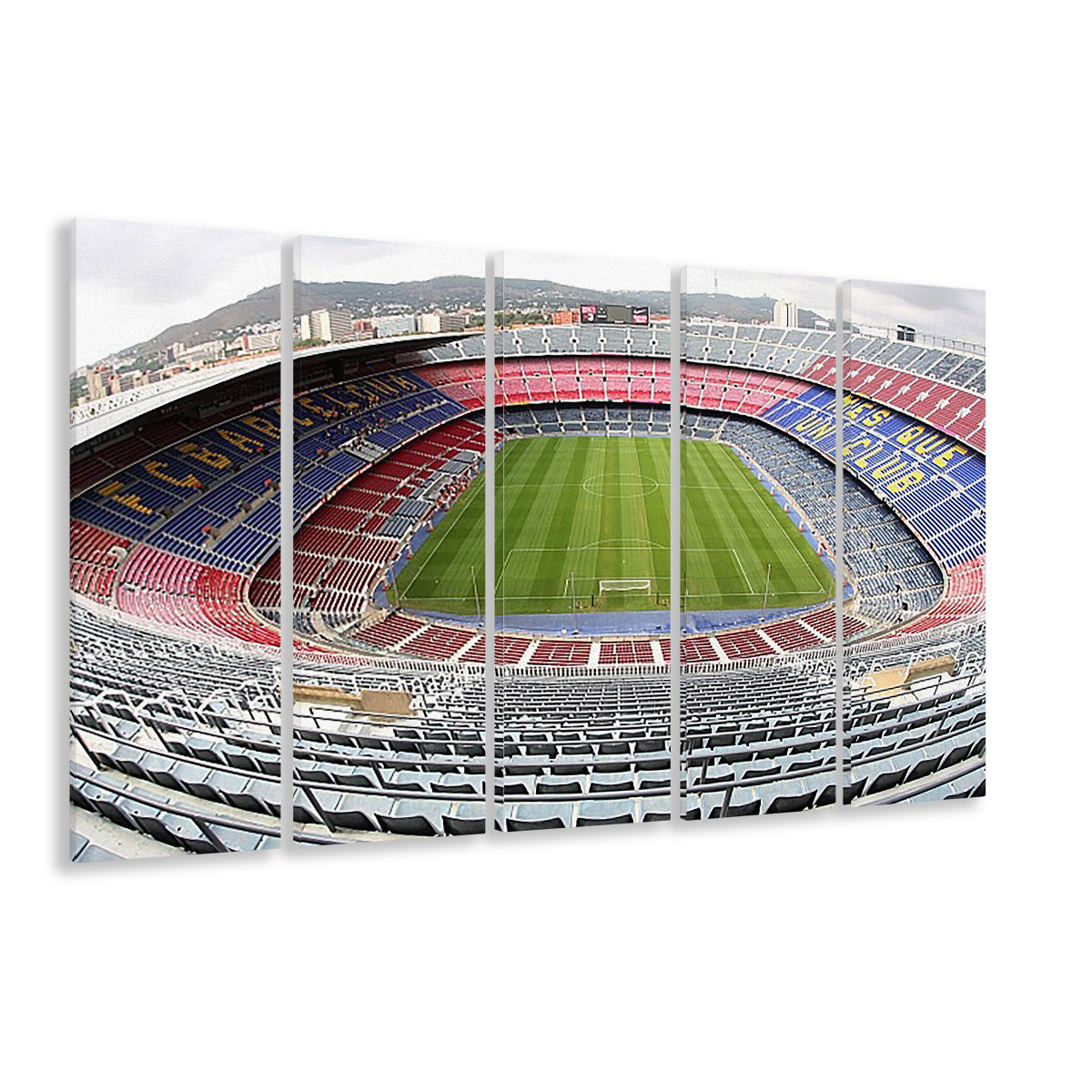 Camp Nou Football Stadium, Stadium Canvas, Sport Art, 5 Panel B, Extra Large Canvas, Canvas Print Wall Art