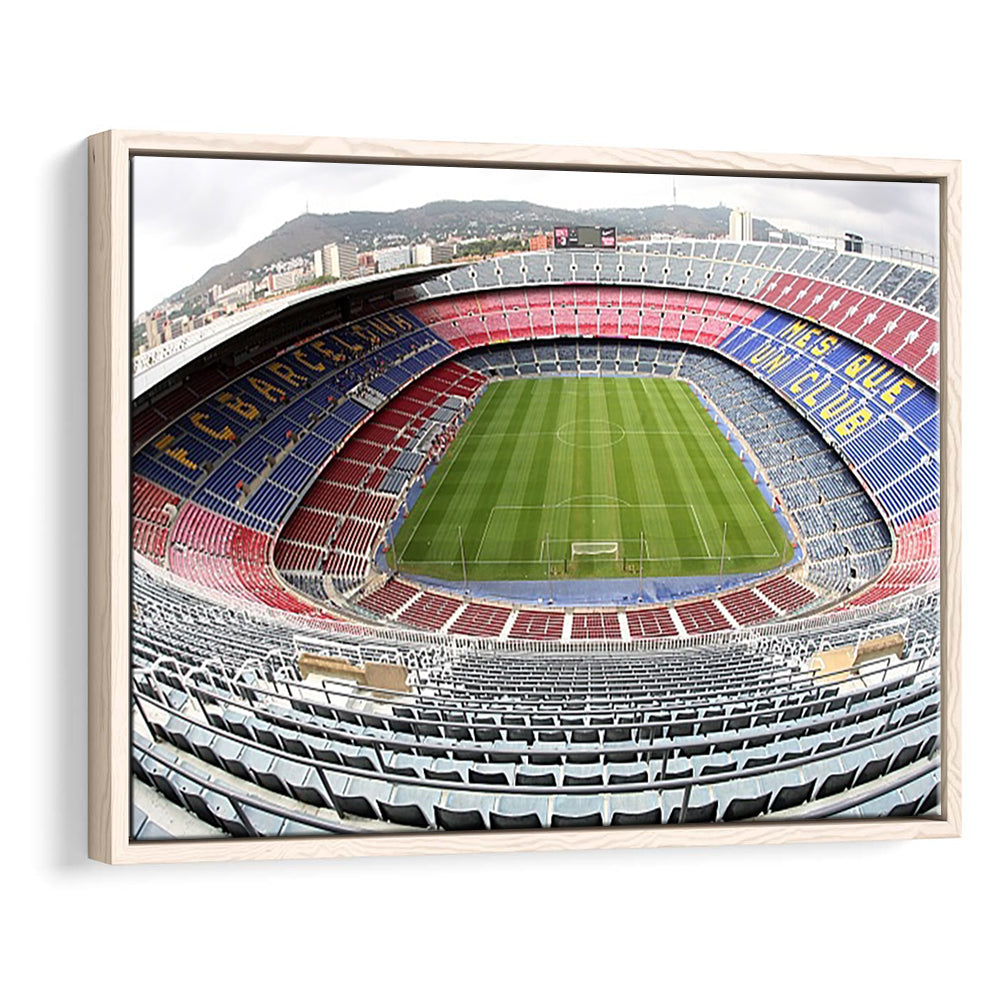 Camp Nou Football Stadium, Stadium Canvas, Sport Art, Framed Canvas Print Wall Art, Floating Frame