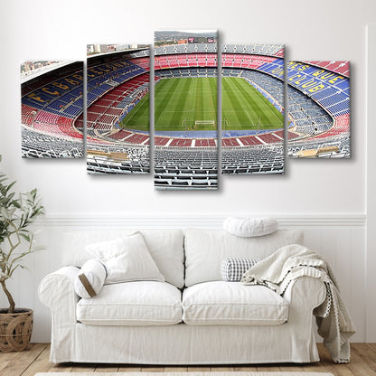 Camp Nou Football Stadium, Stadium Canvas, Sport Art, Gift for him, 5 Panel, Large Canvas, Canvas Print Wall Art