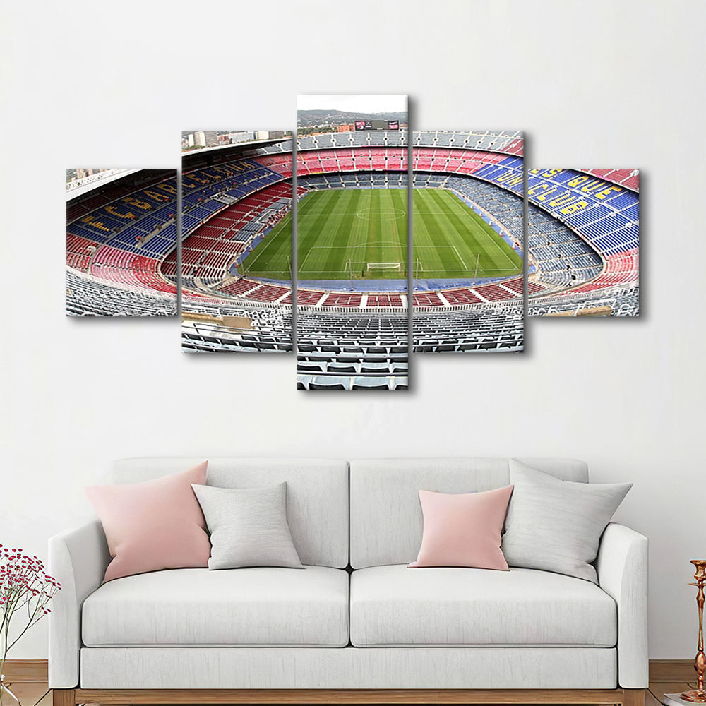 Camp Nou Football Stadium, Stadium Canvas, Sport Art, Gift for him, 5 Panel, Large Canvas, Canvas Print Wall Art