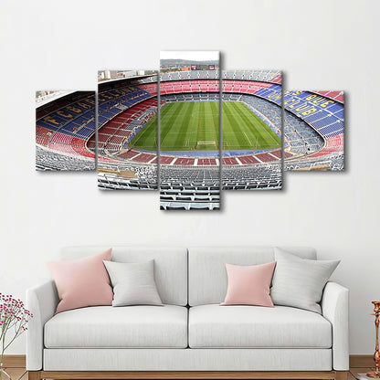 Camp Nou Football Stadium, Stadium Canvas, Sport Art, Gift for him, 5 Panel, Large Canvas, Canvas Print Wall Art