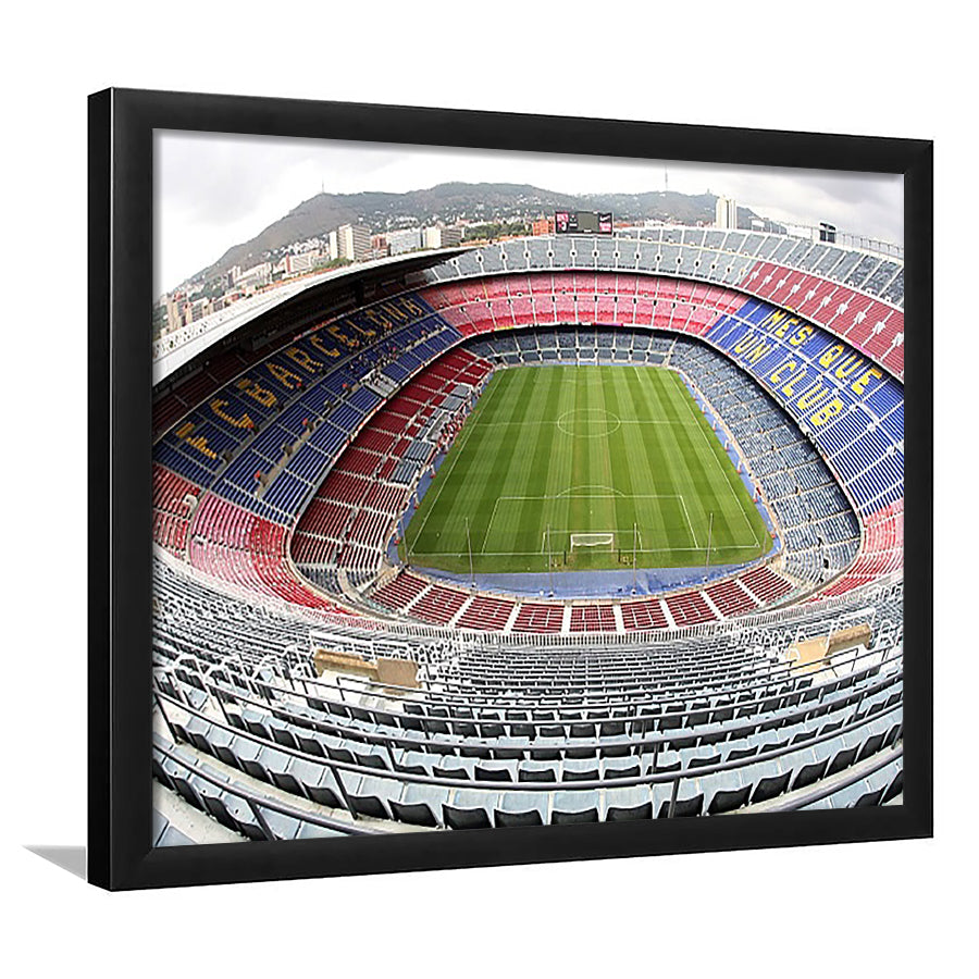 Camp Nou Football Stadium, Stadium Canvas, Sport Art, Gift for him, Framed Art Print Wall Decor, Picture Framed