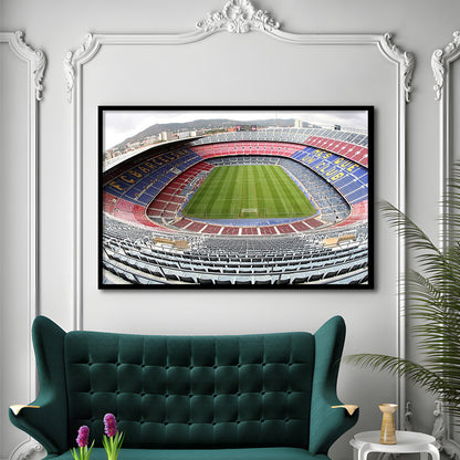 Camp Nou Football Stadium, Stadium Canvas, Sport Art, Gift for him, Framed Art Print Wall Decor, Picture Framed