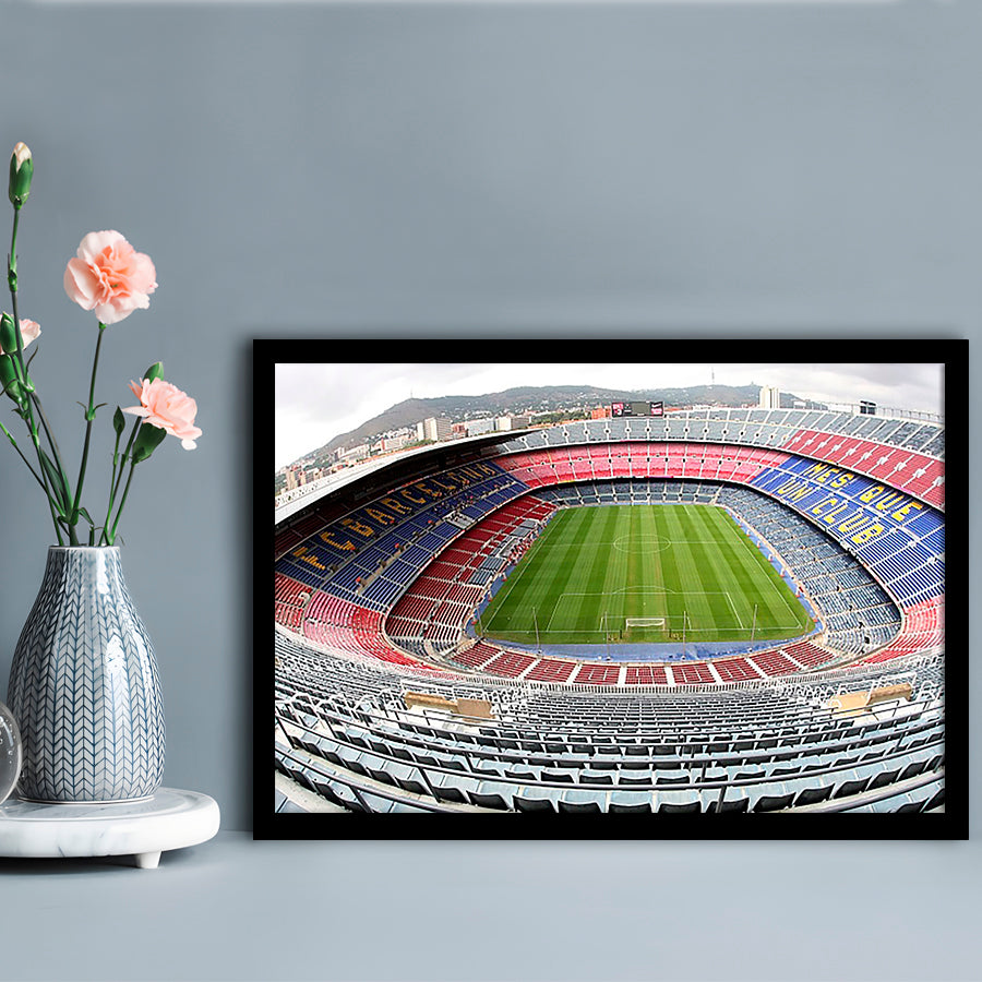 Camp Nou Football Stadium, Stadium Canvas, Sport Art, Gift for him, Framed Art Print Wall Decor, Picture Framed