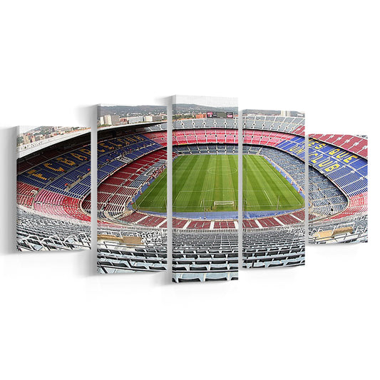 Camp Nou Football Stadium, Stadium Canvas, Sport Art, Gift for him, 5 Panel, Large Canvas, Canvas Print Wall Art