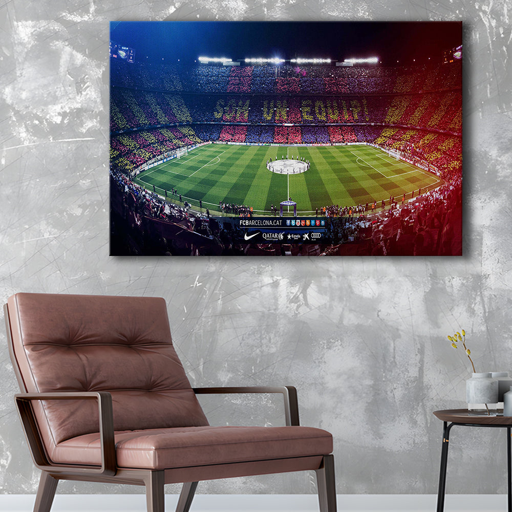 Camp Nou Spain Stadium, Stadium Canvas, Sport Art, Gift for him, Man Cave Decor, Art Print, Canvas Print Wall Art
