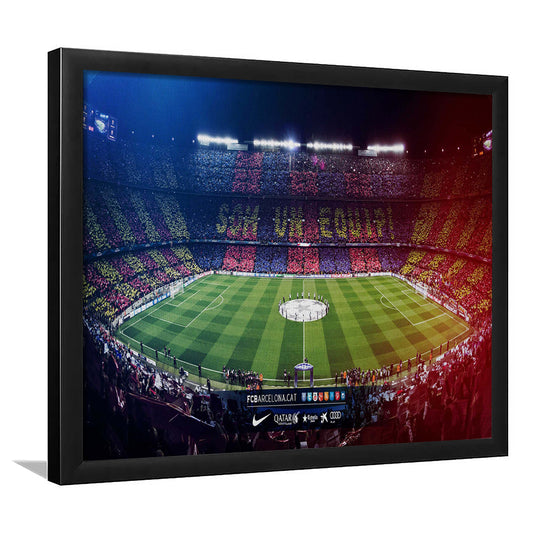 Camp Nou Spain Stadium, Stadium Canvas, Sport Art, Gift for him, Framed Art Print Wall Decor, Picture Framed