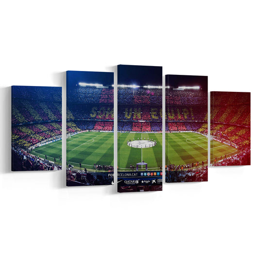 Camp Nou Spain Stadium, Stadium Canvas, Sport Art, Gift for him, 5 Panel, Large Canvas, Canvas Print Wall Art