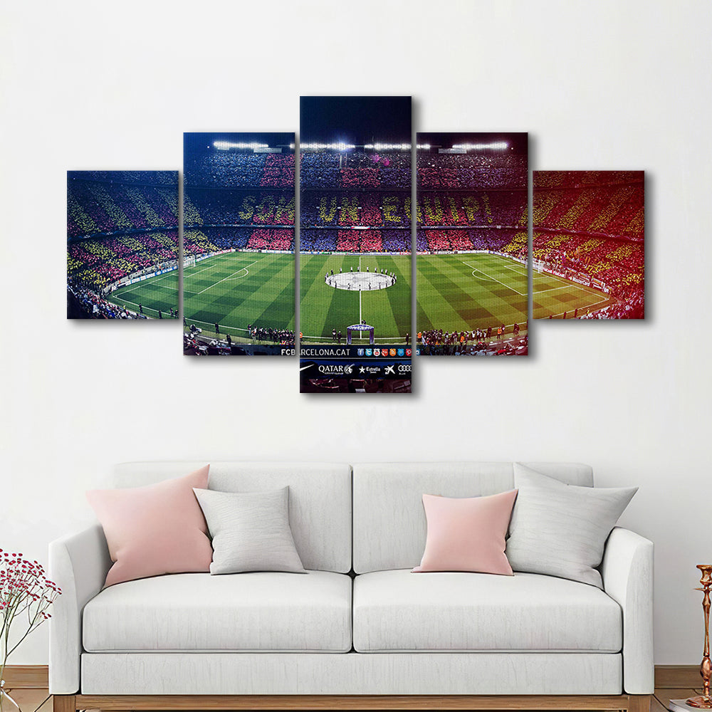 Camp Nou Spain Stadium, Stadium Canvas, Sport Art, Gift for him, 5 Panel, Large Canvas, Canvas Print Wall Art