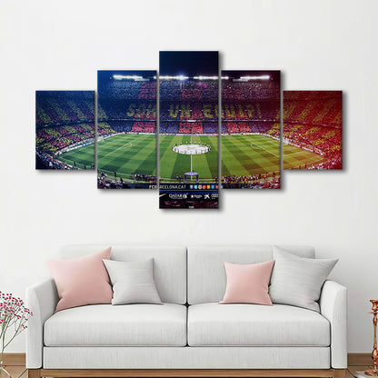 Camp Nou Spain Stadium, Stadium Canvas, Sport Art, Gift for him, 5 Panel, Large Canvas, Canvas Print Wall Art