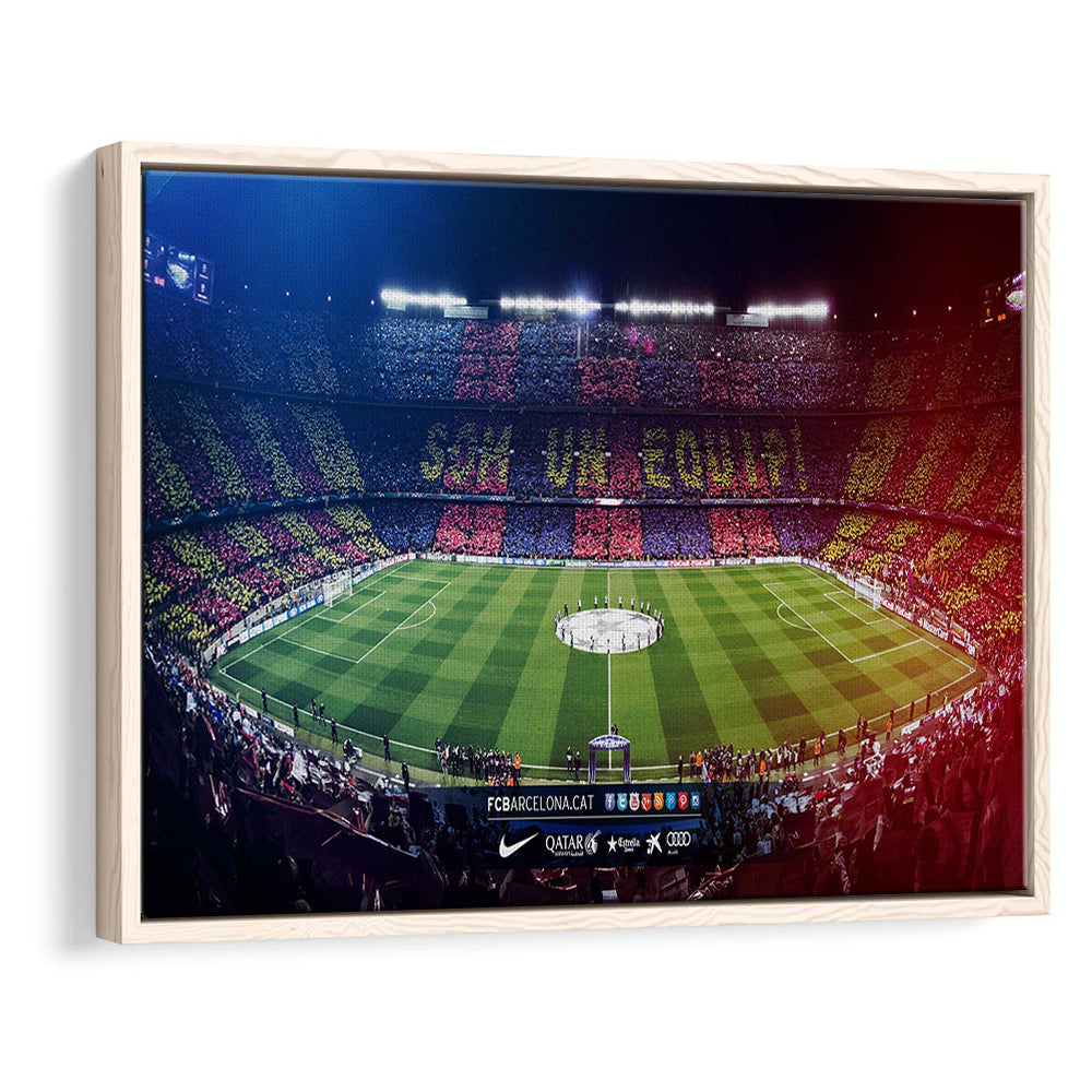 Camp Nou Spain Stadium, Stadium Canvas, Sport Art, Framed Canvas Print Wall Art, Floating Frame
