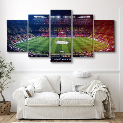 Camp Nou Spain Stadium, Stadium Canvas, Sport Art, Gift for him, 5 Panel, Large Canvas, Canvas Print Wall Art