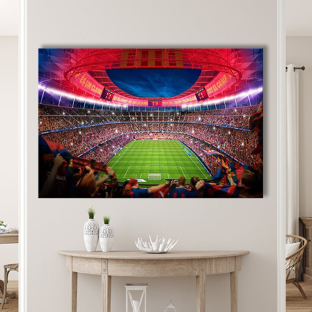 Camp Nou Stadium Football, Stadium Canvas, Sport Art, Gift for him, Man Cave Decor, Art Print, Canvas Print Wall Art